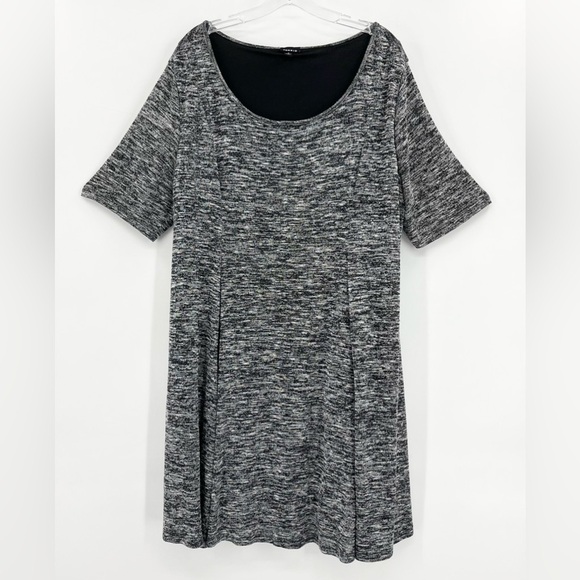 Torrid Black/Gray Space Dye Sweater Knit Mini Dress 3X - Picture 1 of 8